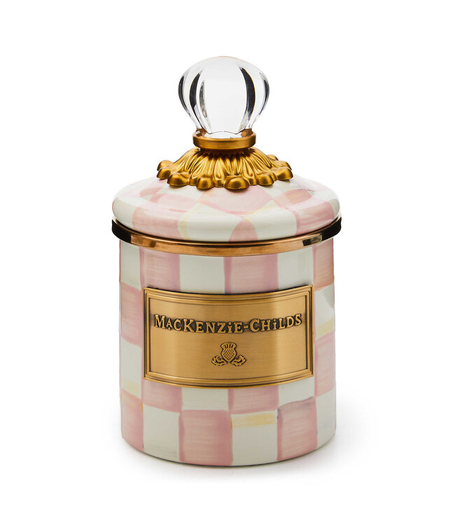 MACKENZIE CHILDS Rosy Check Mini Canister