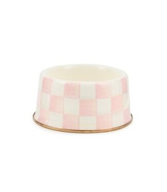 MACKENZIE CHILDS Rosy Check Medium Pet Dish