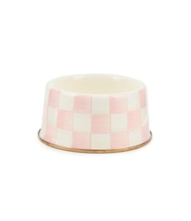MACKENZIE CHILDS Rosy Check Medium Pet Dish