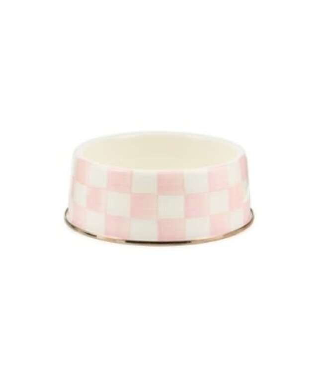 MACKENZIE CHILDS Rosy Check Large Pet Dish