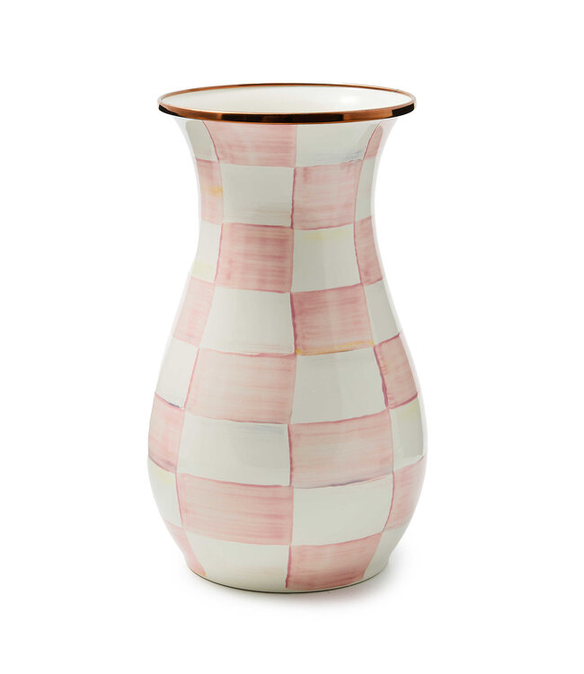 MACKENZIE CHILDS Rosy Check Tall Vase