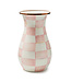 MACKENZIE CHILDS Rosy Check Tall Vase
