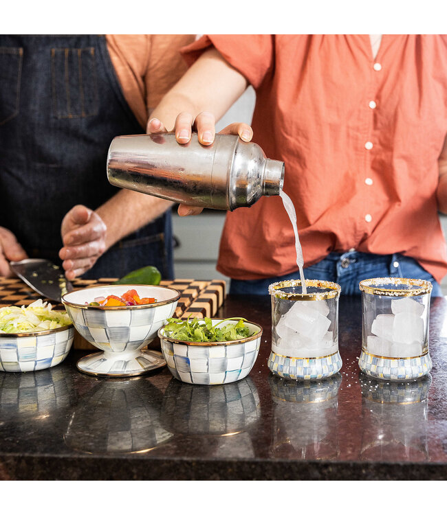 MACKENZIE CHILDS Sterling Check Ice Cream Dish