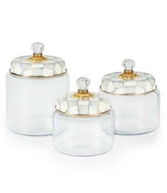 MACKENZIE CHILDS Sterling Check Kitchen Canister