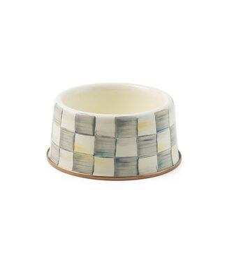 MACKENZIE CHILDS Sterling Check Enamel Pet Dish