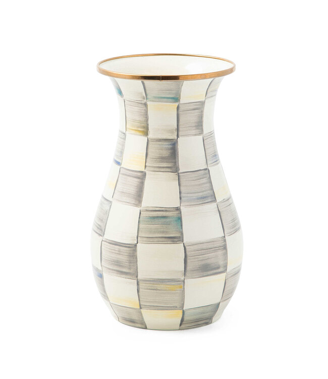 MACKENZIE CHILDS Sterling Check Tall Vase