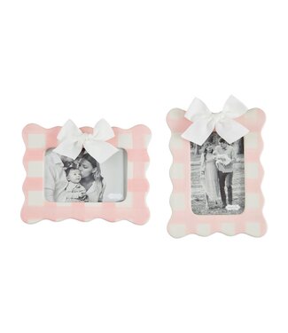 Gingham Pink Bow Frame