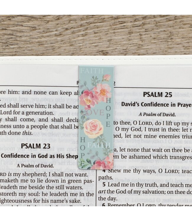 Vintage Faith Hope and Love Magnetic Bookmark - Sold as Set