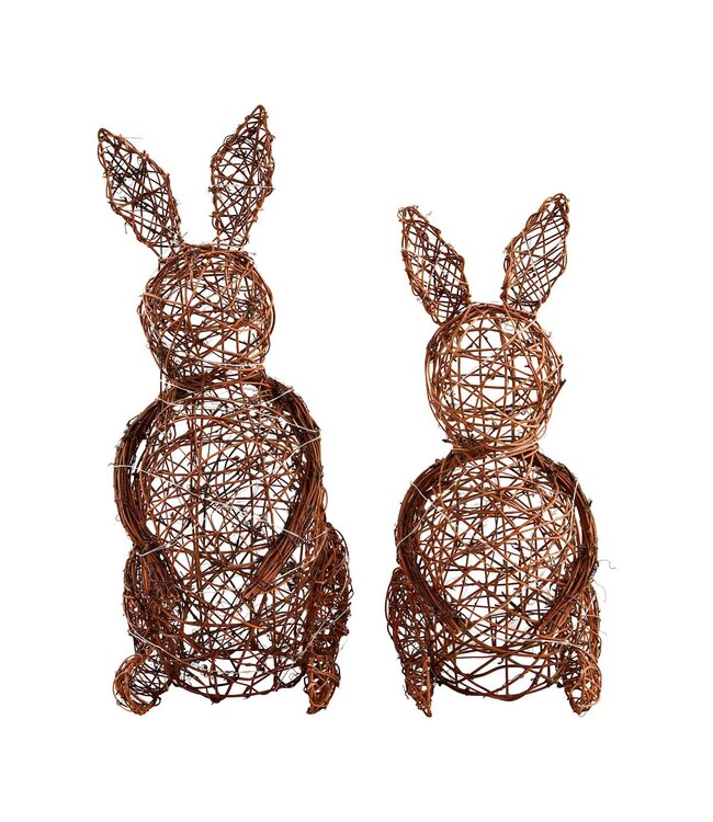 Rattan Led Bunny Sitters