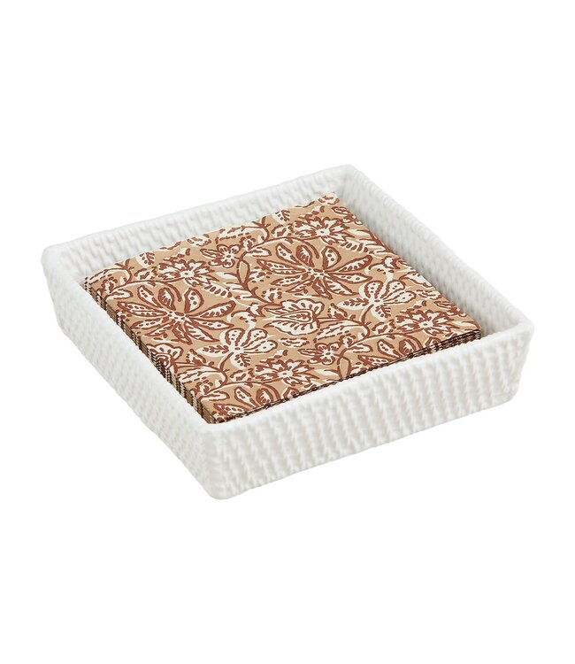 Woven Stoneware Napkin & Caddy Set