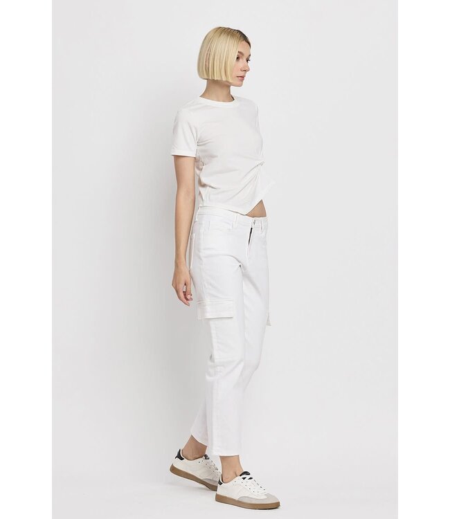Megan High Rise Crop Cargo Straight Jeans