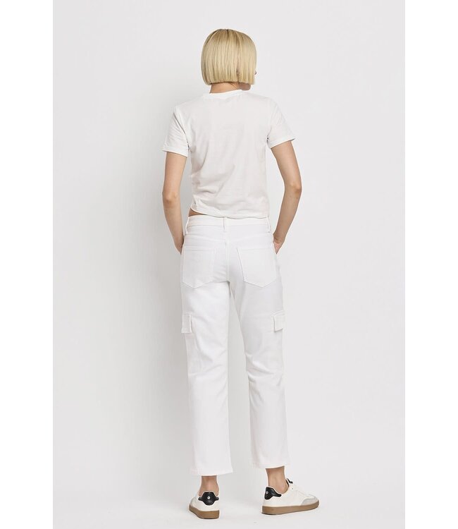 Megan High Rise Crop Cargo Straight Jeans