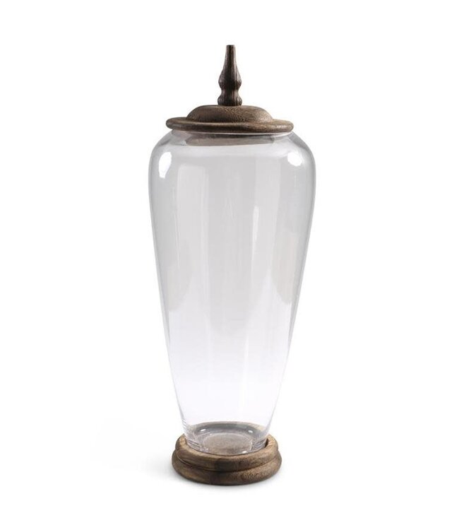 Glass Jars with Wood Base and Lids