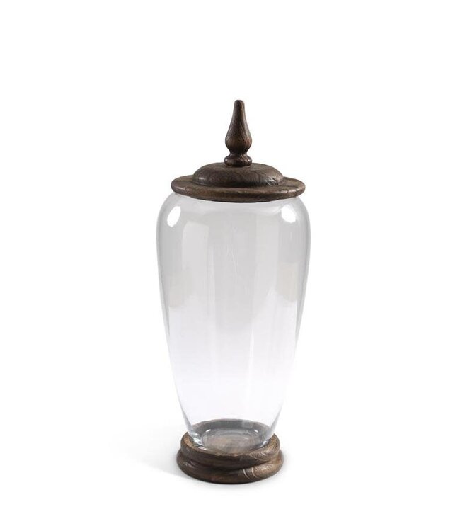 Glass Jars with Wood Base and Lids