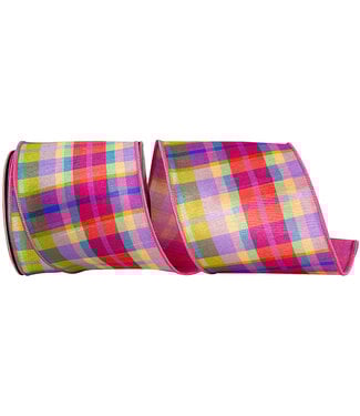 4 Inch Strawberry Plaid Deluxe Mesh Backed - Watermelon