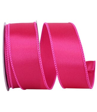 1.5 Inch Satin Value Wired Edge - Fuchsia