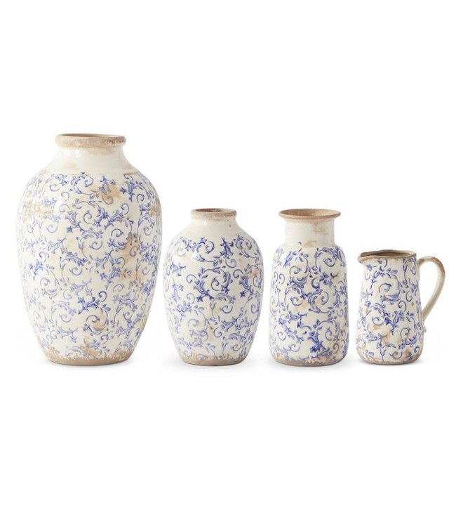 Vintage Blue & White Ceramic Vase