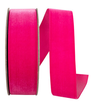 3/8 Inch Woven Edge Velvet - Azalea