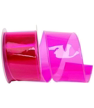 2.5 Inch Jelly Vinyl Ribbon Wired Edge - Fuchsia