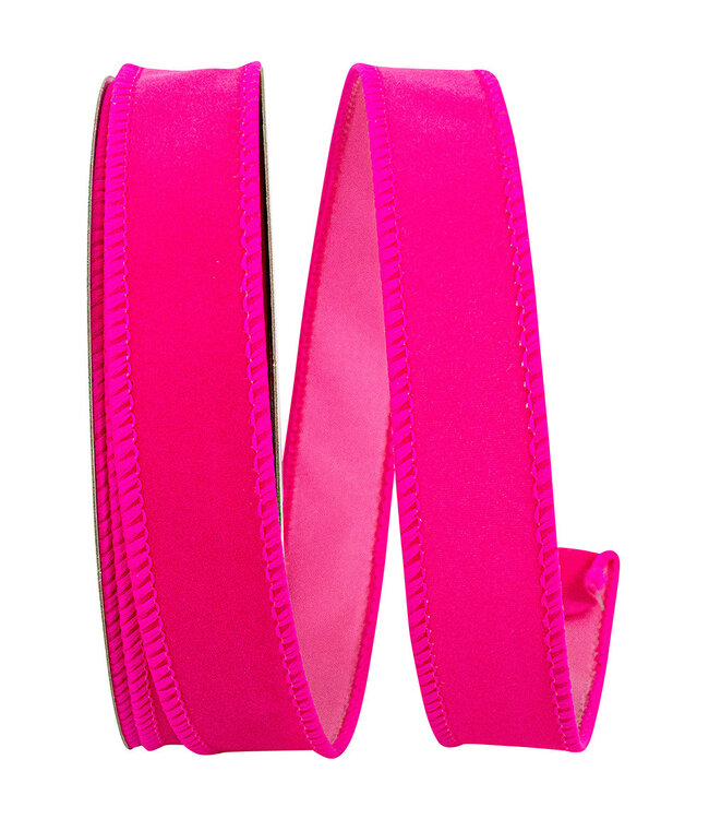 Velvet Fuzz Wired Edge - Hot Pink