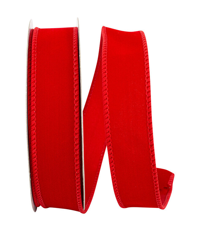 Velvet Fuzz Wired Edge - Red