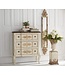 32 Inch White and Gold Washed Metal Urn on Stand