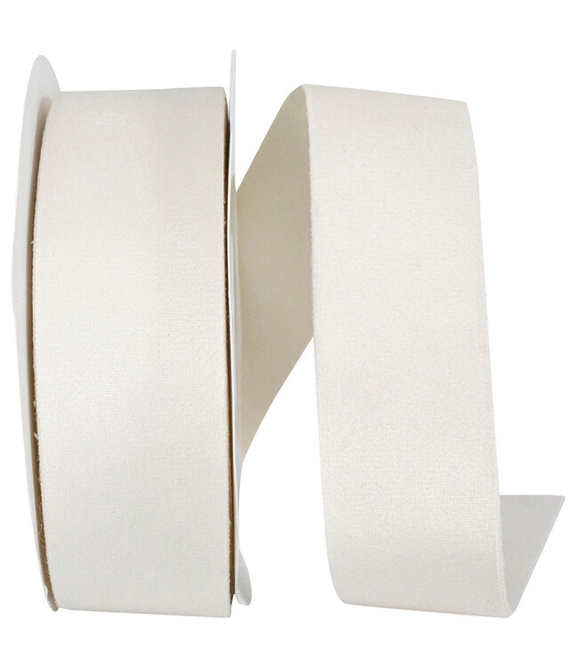 1.5 Inch Luxe Velvet Double Face - White