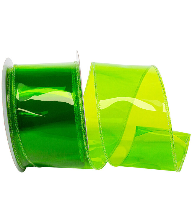 2.5 Inch Jelly Vinyl Ribbon Wired Edge - Lime
