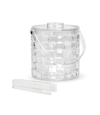 Cube Acrylic Ice Bucket With Tongs