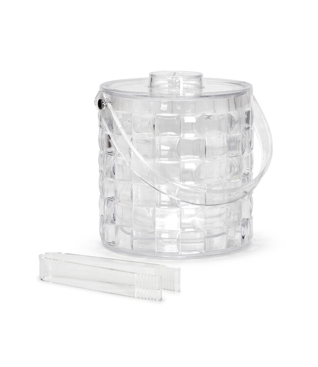 Cube Acrylic Ice Bucket With Tongs