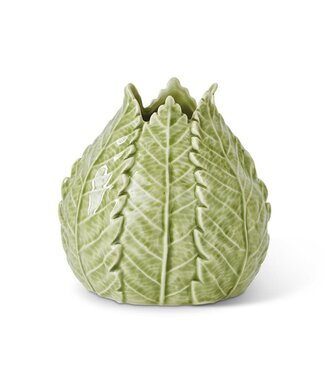 5 Inch Green Ceramic Leaf Vase