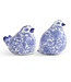 Blue & White Chinoiserie Porcelain Sitting Bird - Sold Individually
