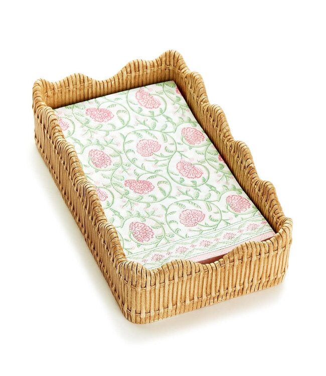 Scalloped Edge Guest Napkin / Towel / Utensil Holder