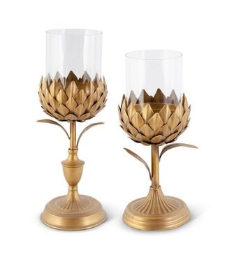 Gold Petal Candleholder on Round Base
