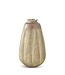 Feather Etched Tarnished Champagne Painted Glass Vase