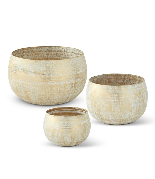 Gold Metal Whitewashed Bowl