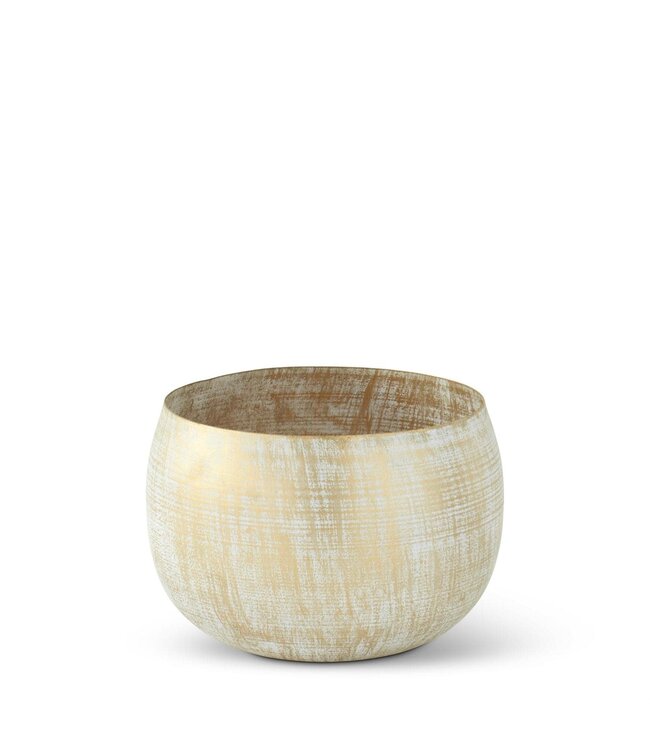 Gold Metal Whitewashed Bowl