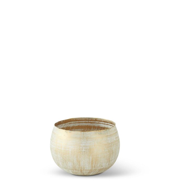 Gold Metal Whitewashed Bowl