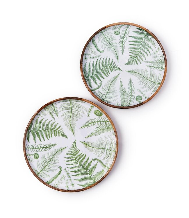 Fern Hand-Crafted Wood Round Tray