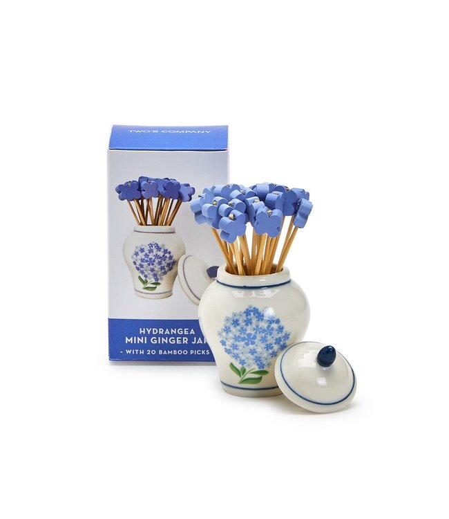 Hydrangea Ginger Jar w/20 Picks in Gift Box