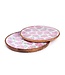 Hydrangea Hand-Crafted Wood Round Tray - Pink