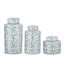 White & Green Coral Ceramic Ginger Jar