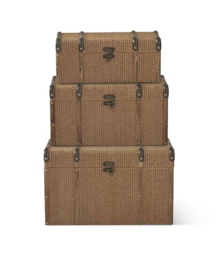 Wood & Woven Jute Nesting Chest