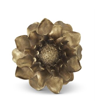 9 Inch Gold Resin Wall Hanging Flower