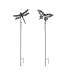 45.5 Inch Black Metal Cutout Rain Gauge Decorative Garden Stake