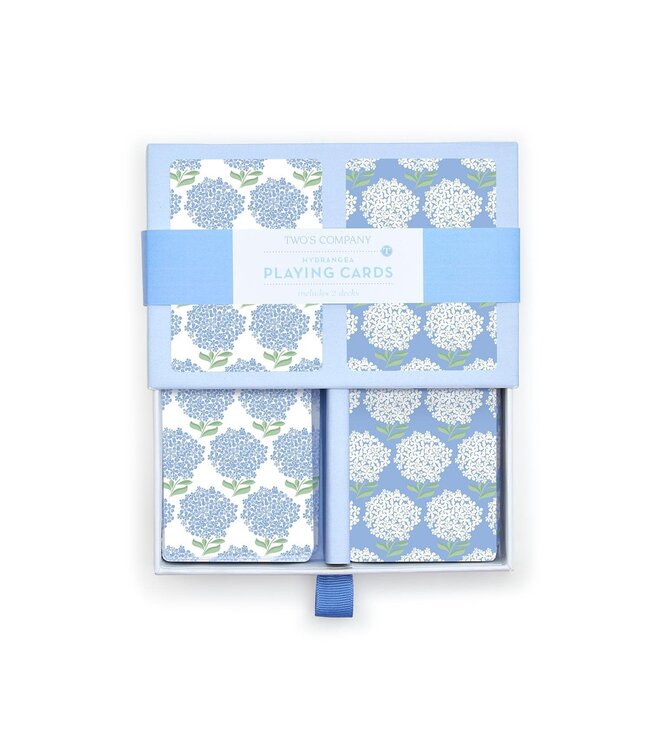 Hydrangea Double Deck Textured Playing Cards in Gift Box