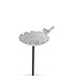 Whitewashed Metal Flower with Bird Decorative Garden Stake