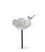 Whitewashed Metal Flower with Bird Decorative Garden Stake