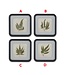11.75 Inch Square Black Wood Rounded Framed Fern Print