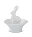 9.5 Inch White Dolomite Bunny In Basket Bowl